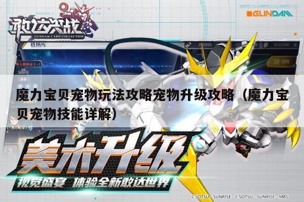 魔力宝贝宠物玩法攻略宠物升级攻略（魔力宝贝宠物技能详解）